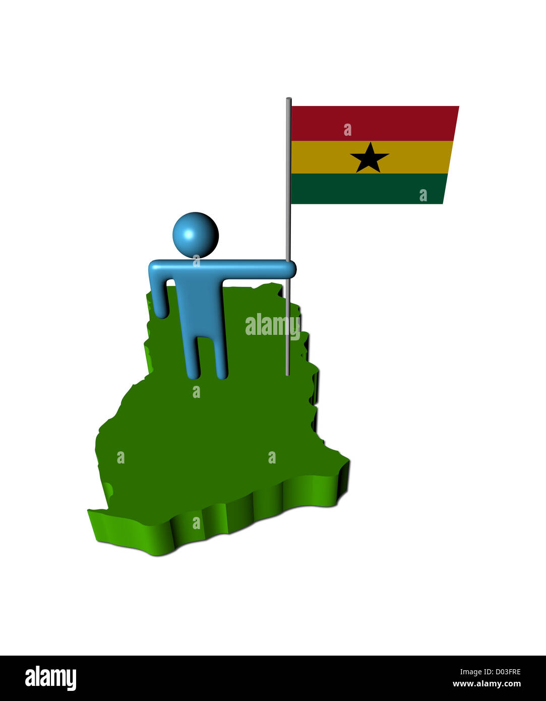 Personne abstraite avec drapeau sur le Ghana site illustration Banque D'Images