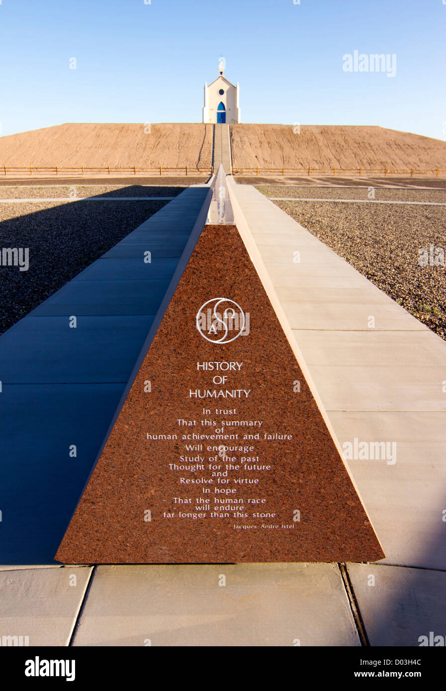 États-unis, Californie. Conçu comme un monument de l'humanité, Felicity a été faite par Jacques-Andre Istel. Nommé le Centre du Monde. Banque D'Images