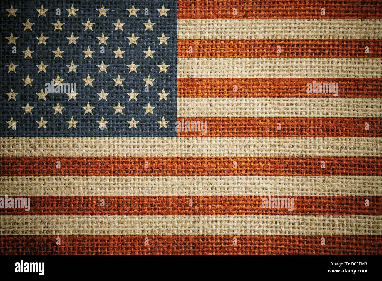 USA drapeau sur la toile grunge background Banque D'Images
