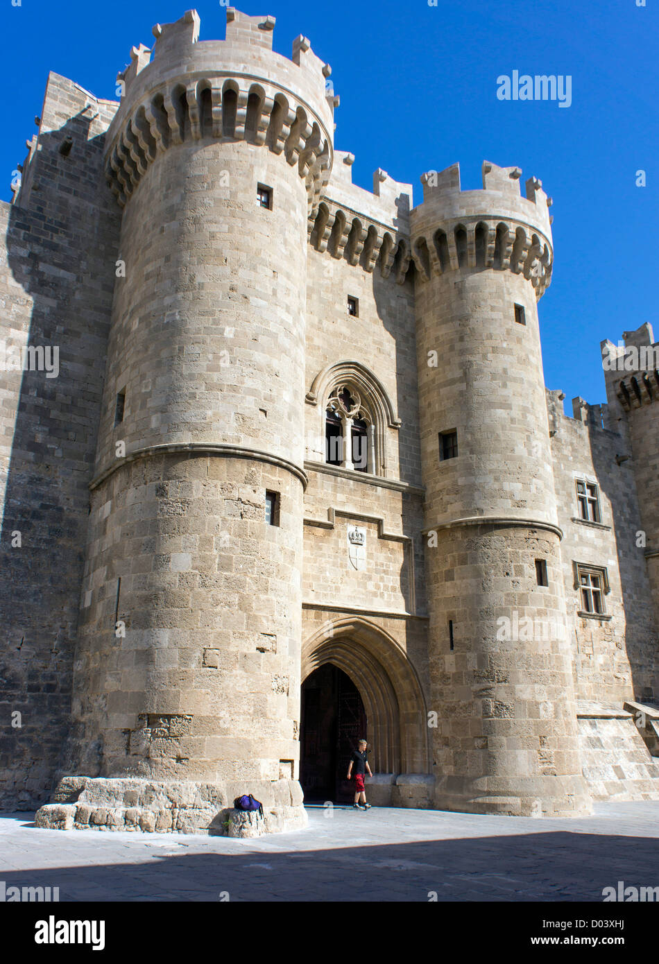 La vieille ville de Rhodes, ancien château médiéval, Banque D'Images