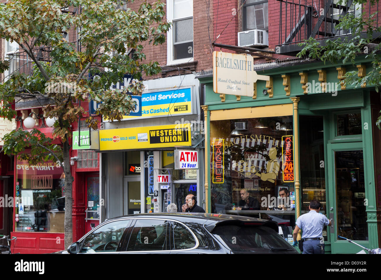 Boutiques sur Bedford Avenue, Williamsburg, Brooklyn Banque D'Images