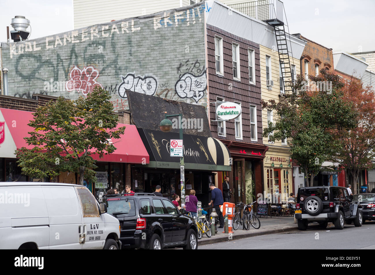 Restaurant Boutique et café à Bedford Avenue, Williamsburg, Brooklyn Banque D'Images