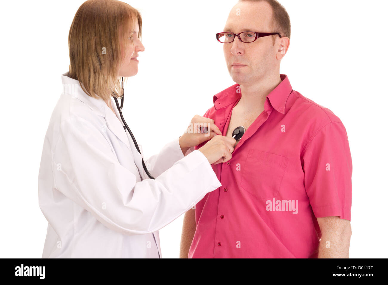 Médecin examine un patient Banque D'Images