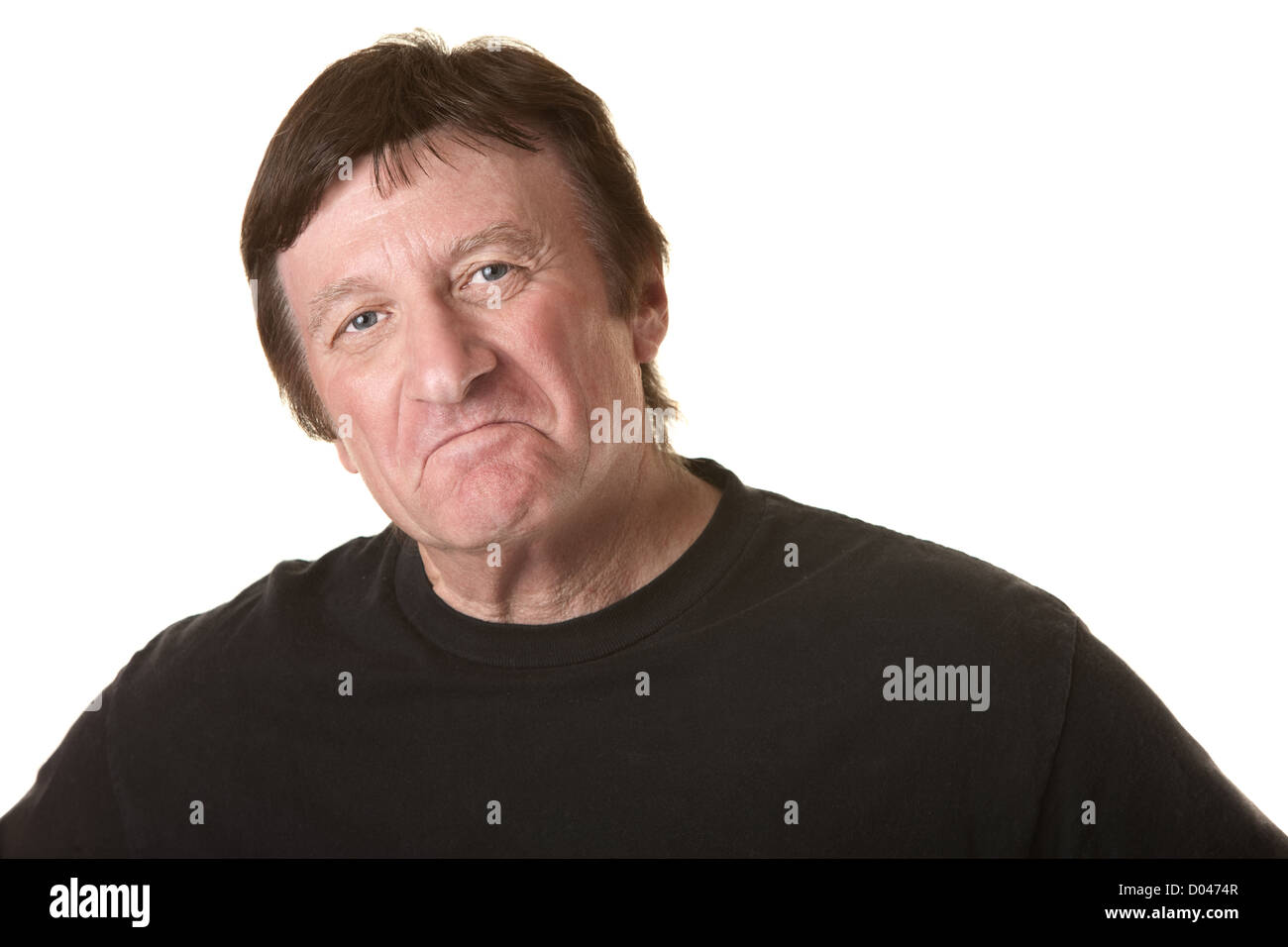 Fier mature man over white background Banque D'Images