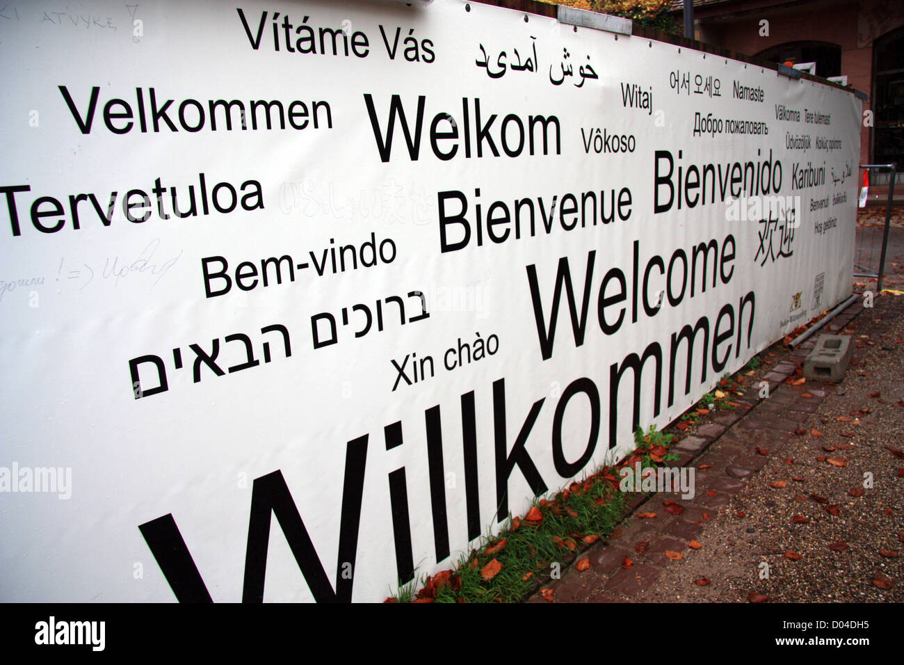 Panneau de bienvenue en multi langues Banque D'Images