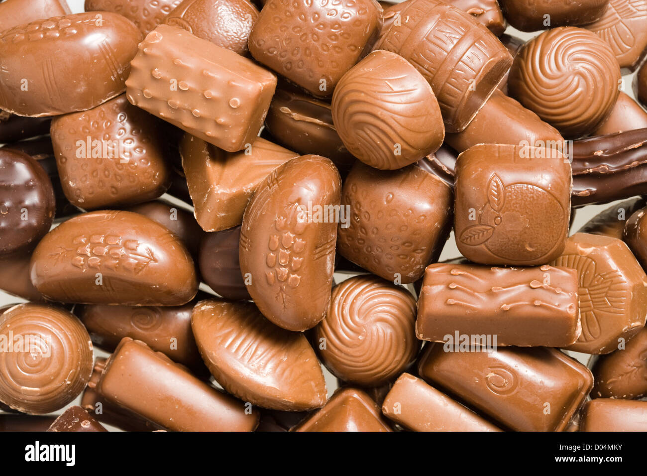 Sélection de chocolats. Banque D'Images