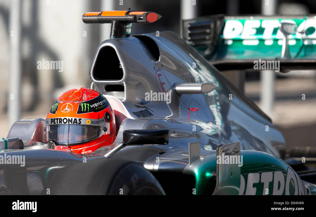 Michael Schumacher pilote de Petronas AMG à une pratique pour la F1 United States Grand Prix au circuit of the Americas à Austin Banque D'Images