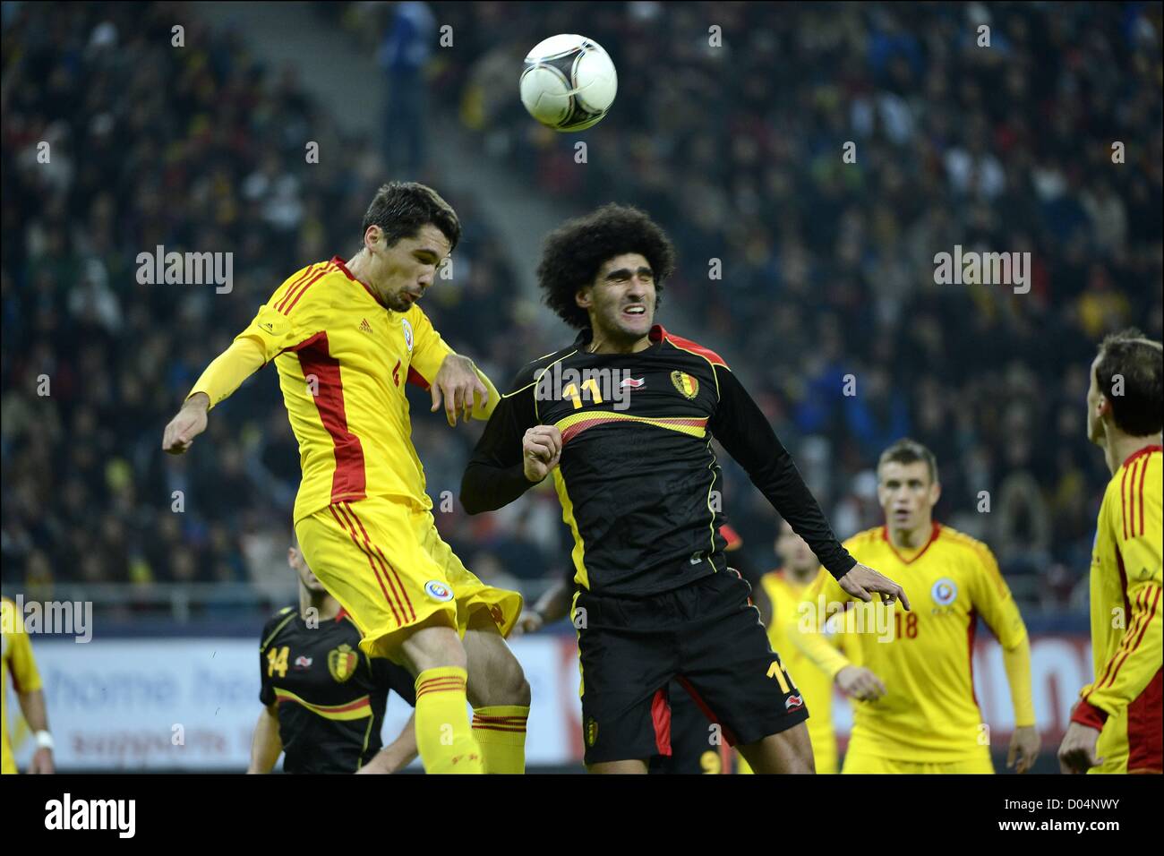 14.11.2012. Bucarest, Roumanie. Le football international aimables. La Roumanie et la Belgique. Marouane Fellaini BEL Banque D'Images