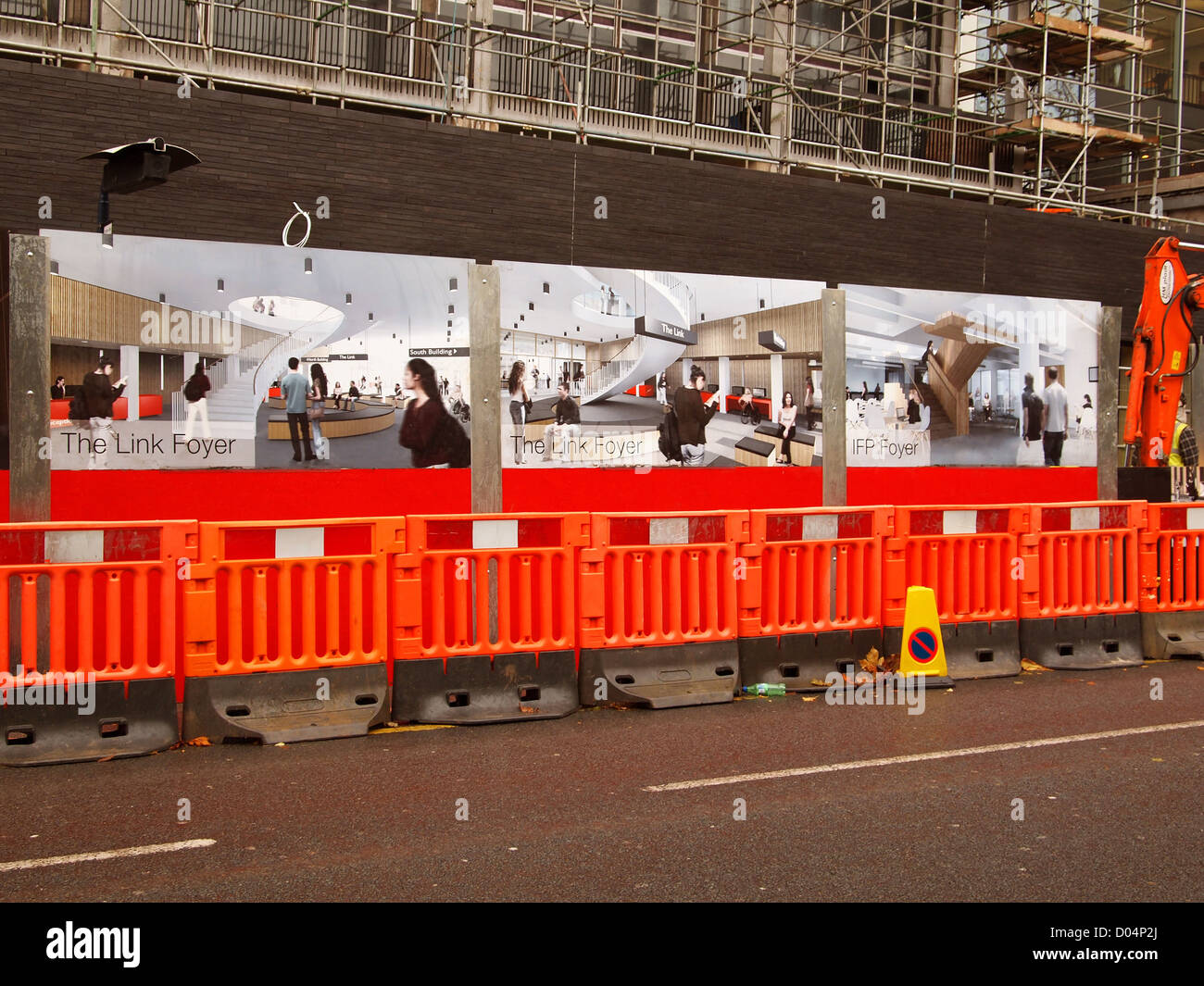 L'Université de Bristol en chantier avec des photos de la thésaurisation du régime proposé, Bristol, Angleterre, Royaume-Uni, novembre 2012 Banque D'Images