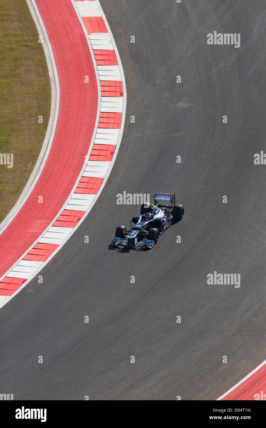 Bruno Senna pilote de Williams F1 Team au cours de la pratique de l'United States Grand Prix sur le circuit des Amériques la voie Banque D'Images