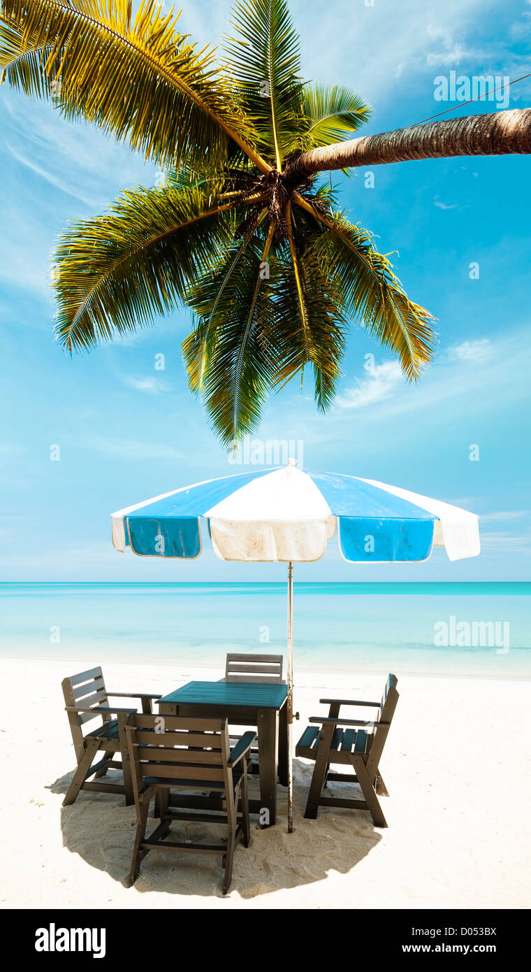Plage tropicale en journée ensoleillée. Composition verticale. Banque D'Images Plage tropicale en journée ensoleillée. Composition verticale. Banque D'Images