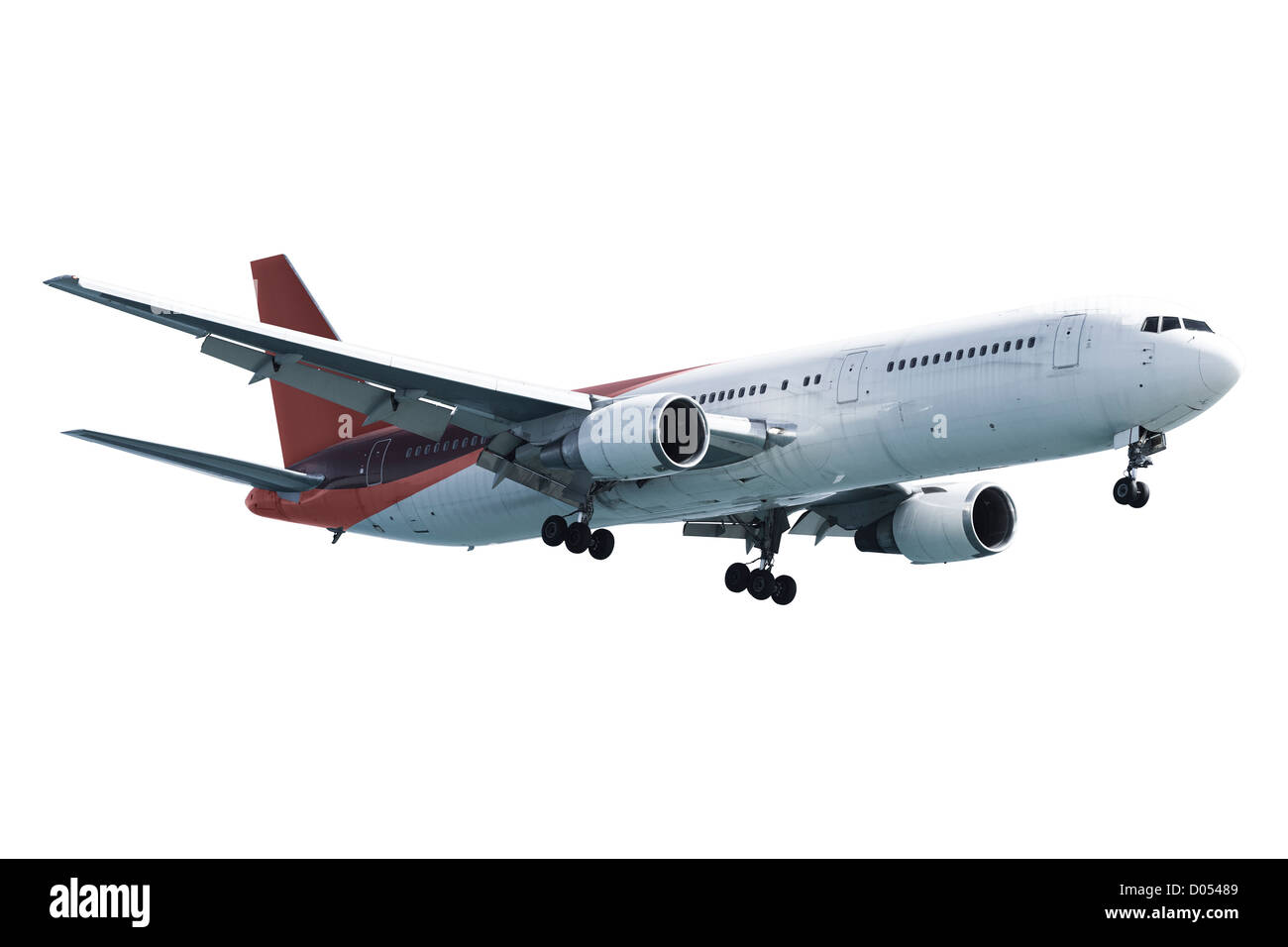 Du vrai jet avion. Isolé sur blanc. Banque D'Images