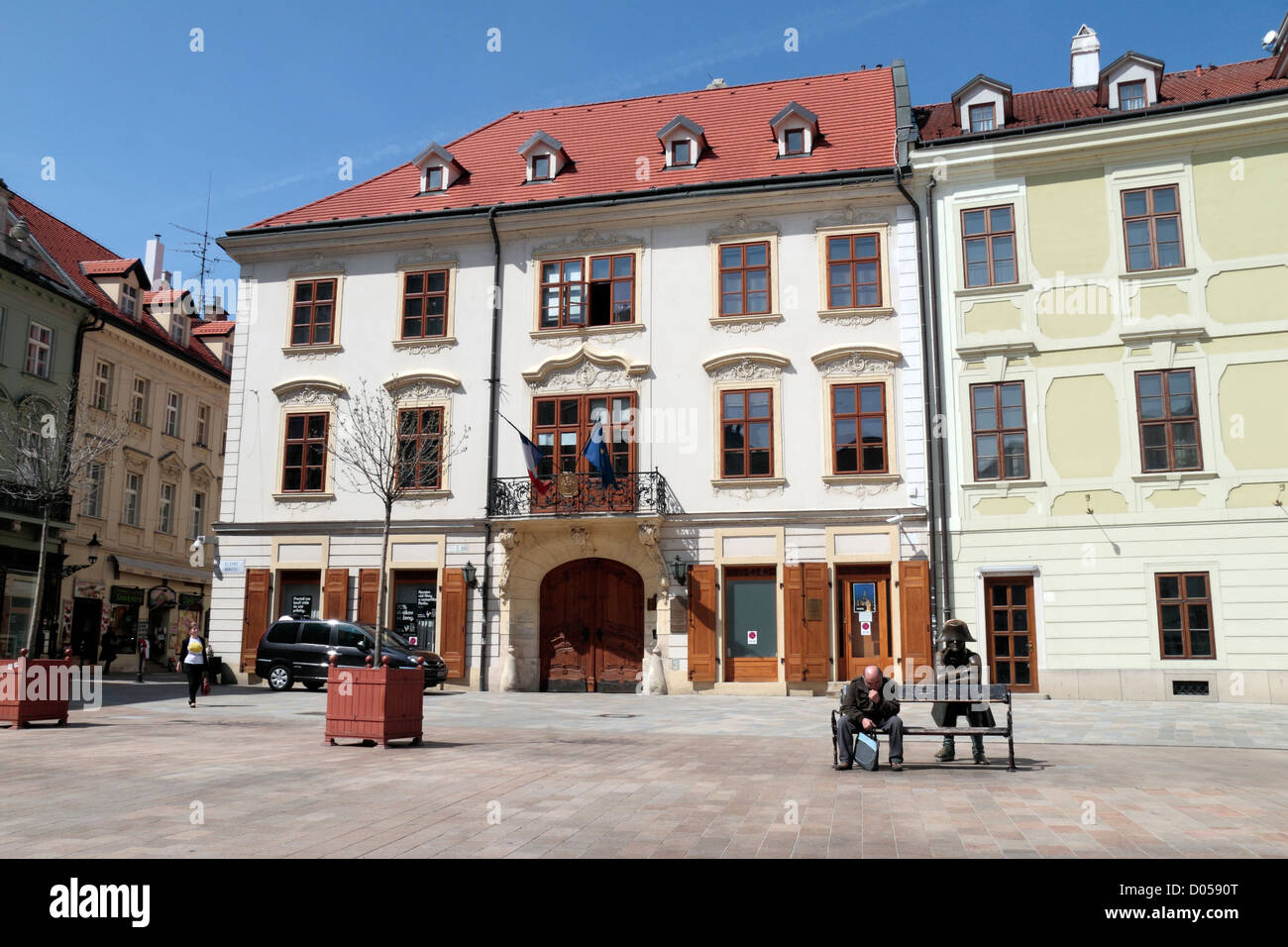 L'Ambassade de France sur Hlavne namestie, Vieille Ville, Bratislava, Slovaquie Banque D'Images