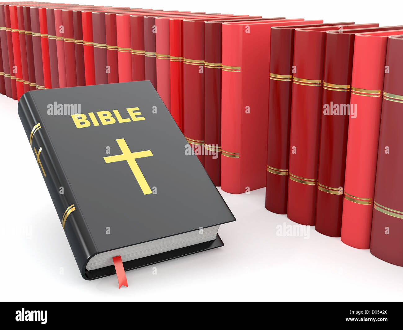 Sainte Bible sur l'arrière-plan d'autres livres. 3d Banque D'Images