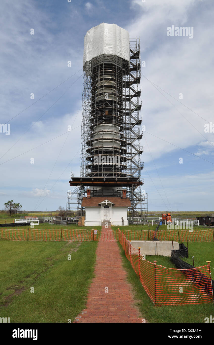 Restauration de l'Bodie Island Lighthouse. Banque D'Images