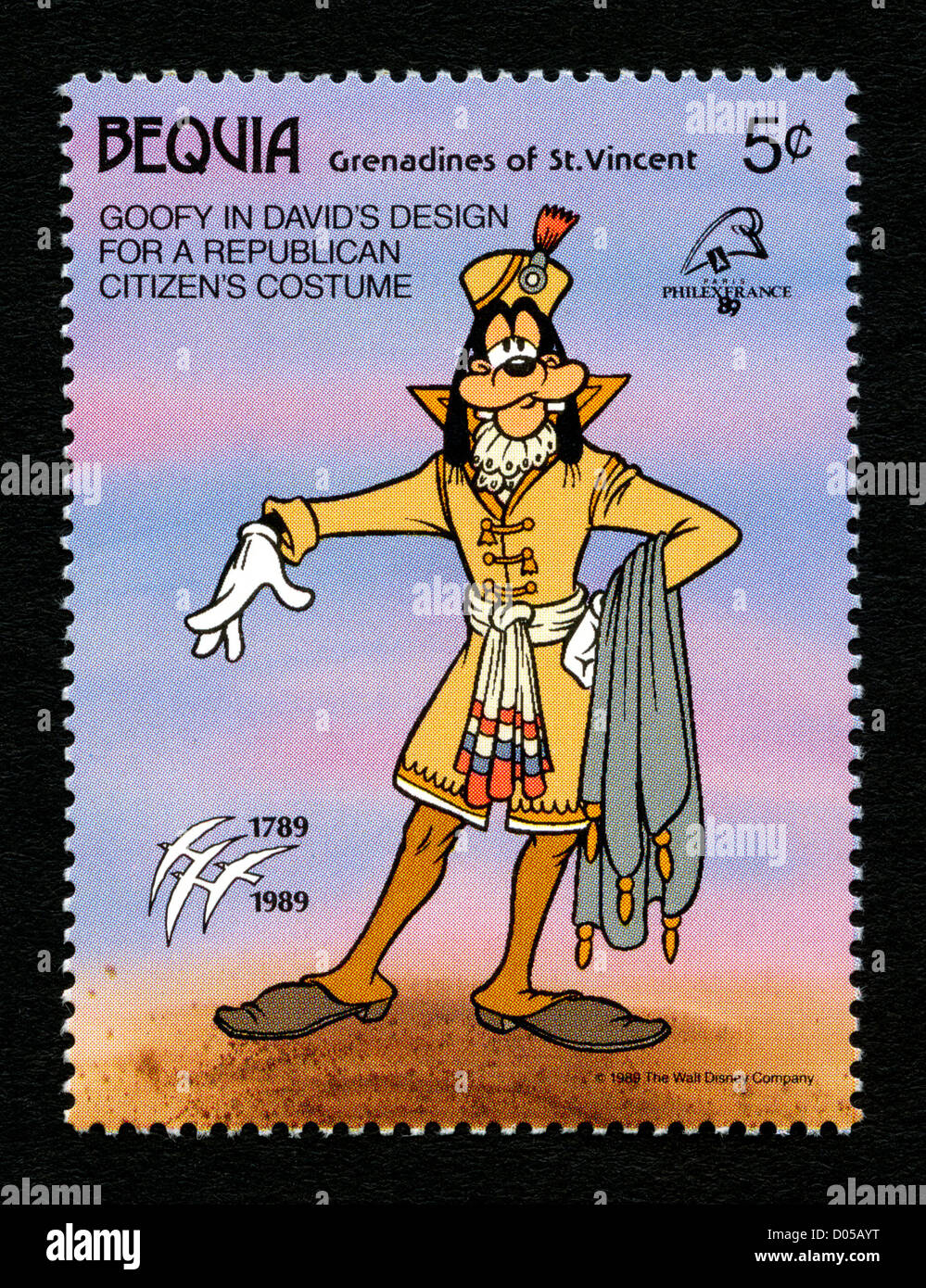 St Vincent Grenadines timbre-poste représentant des personnages de dessins animés Disney Banque D'Images