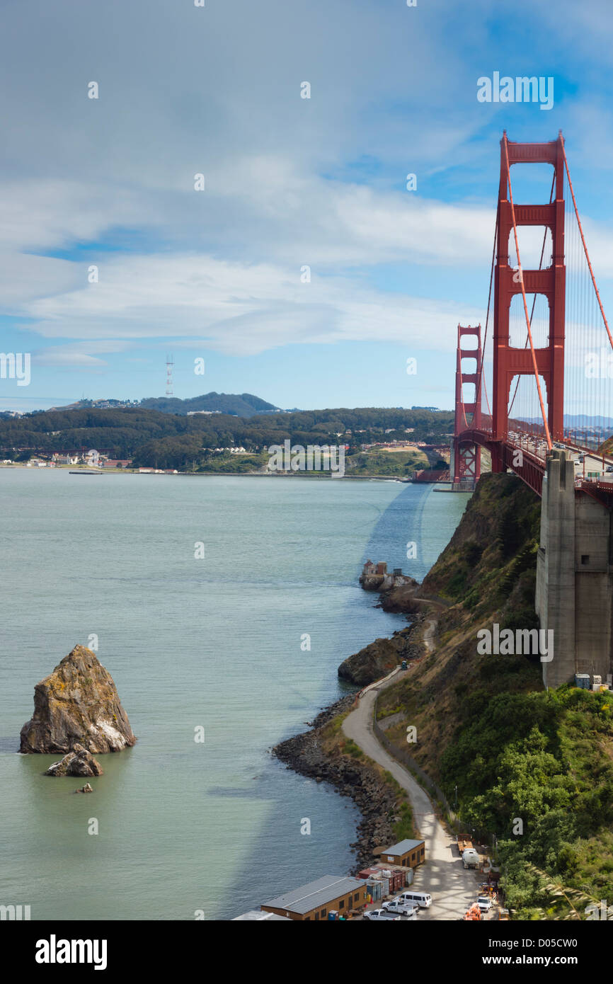San Francisco - le Golden Gate Bridge vu depuis le point de vue du Nord. Banque D'Images