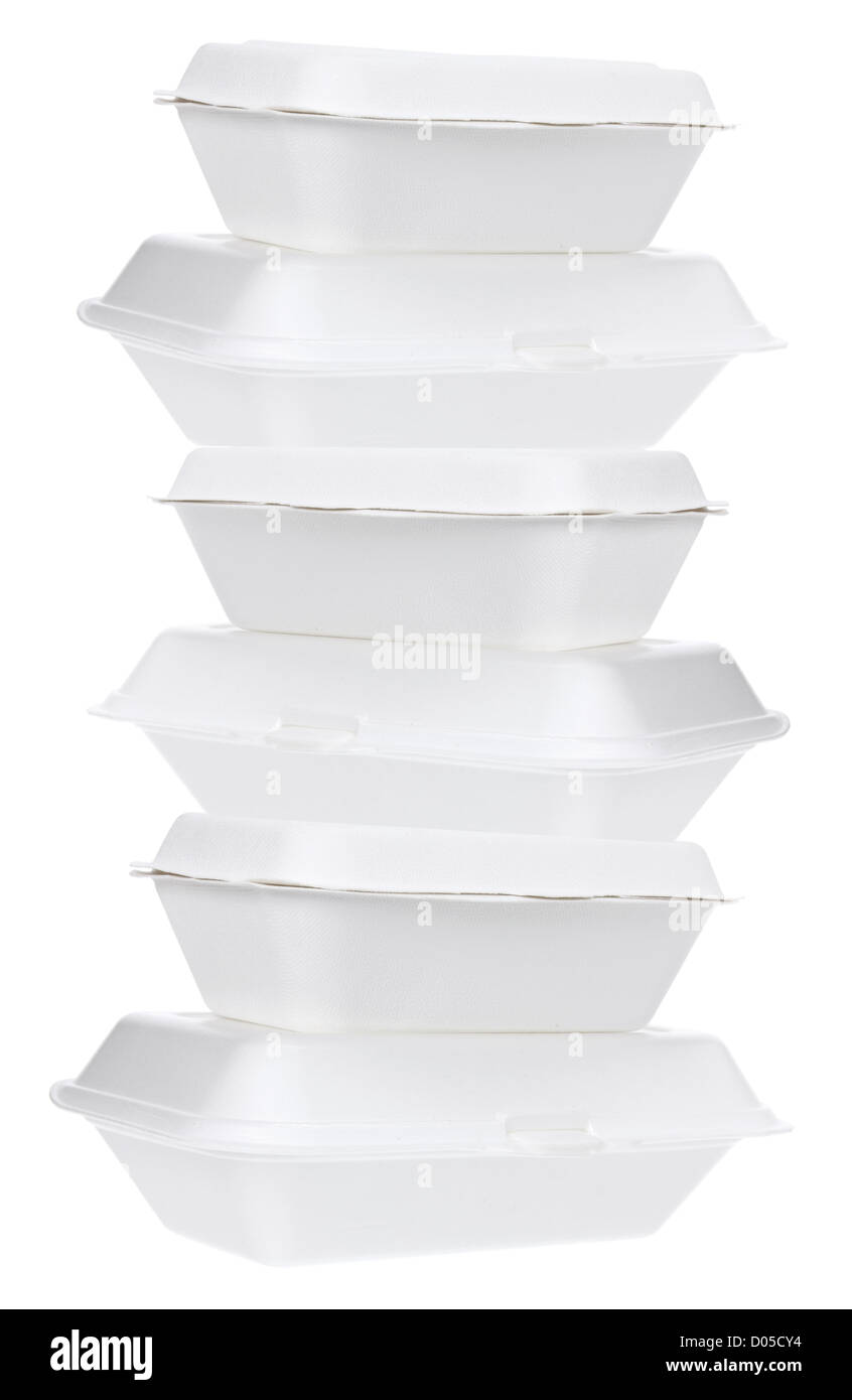 Boîtes de polystyrène Banque D'Images