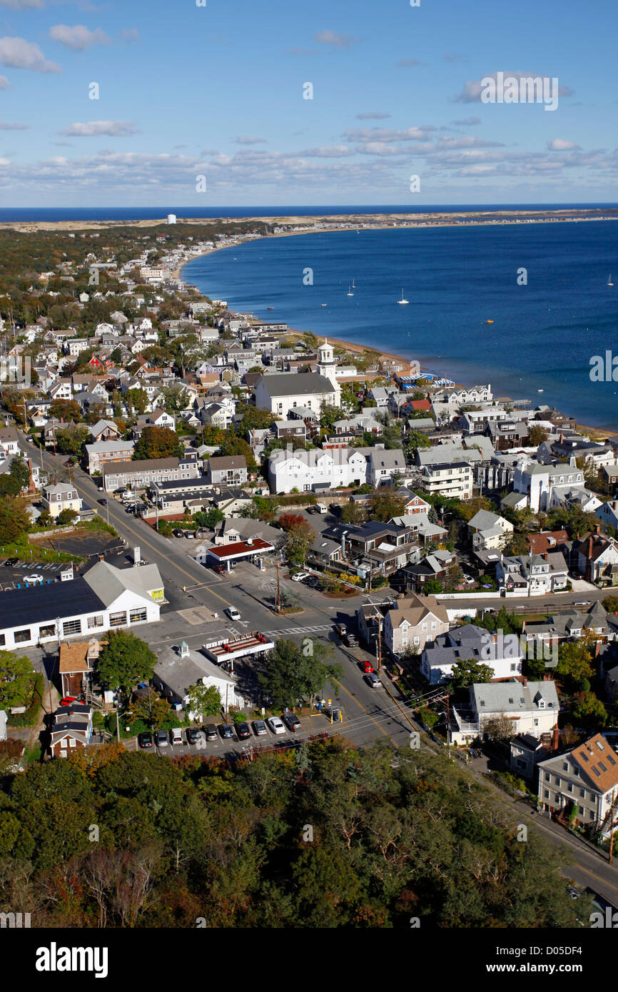 Vue aérienne de Provincetown, Cape Cod, Massachusetts, Nord Banque D'Images