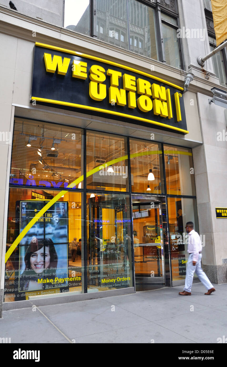 Bureau de Western Union à New York, USA Photo Stock - Alamy