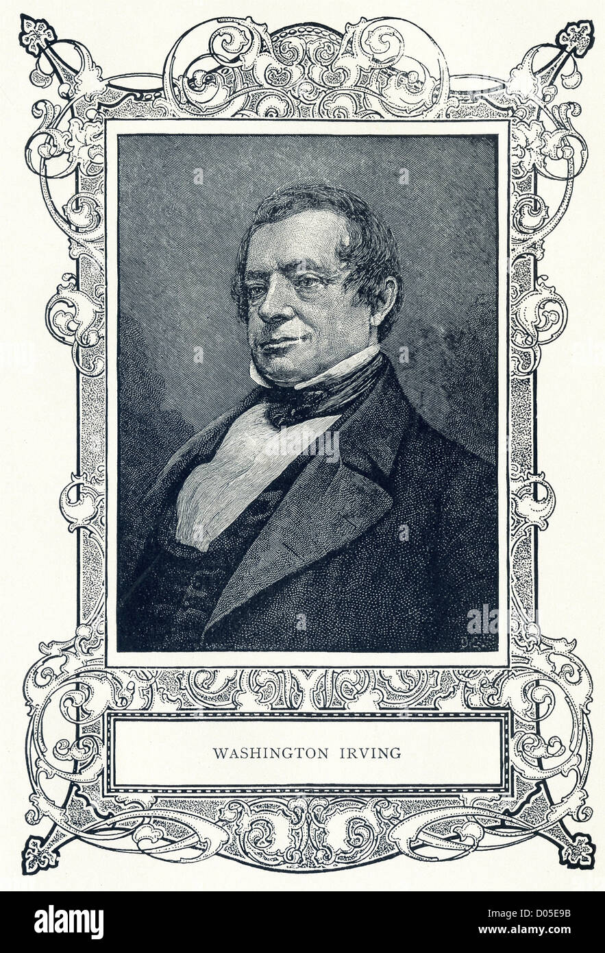 Washington Irving (1783-1859) était un auteur américain, mieux connu pour Rip Van Winkle et The Legend of Sleepy Hollow. Banque D'Images