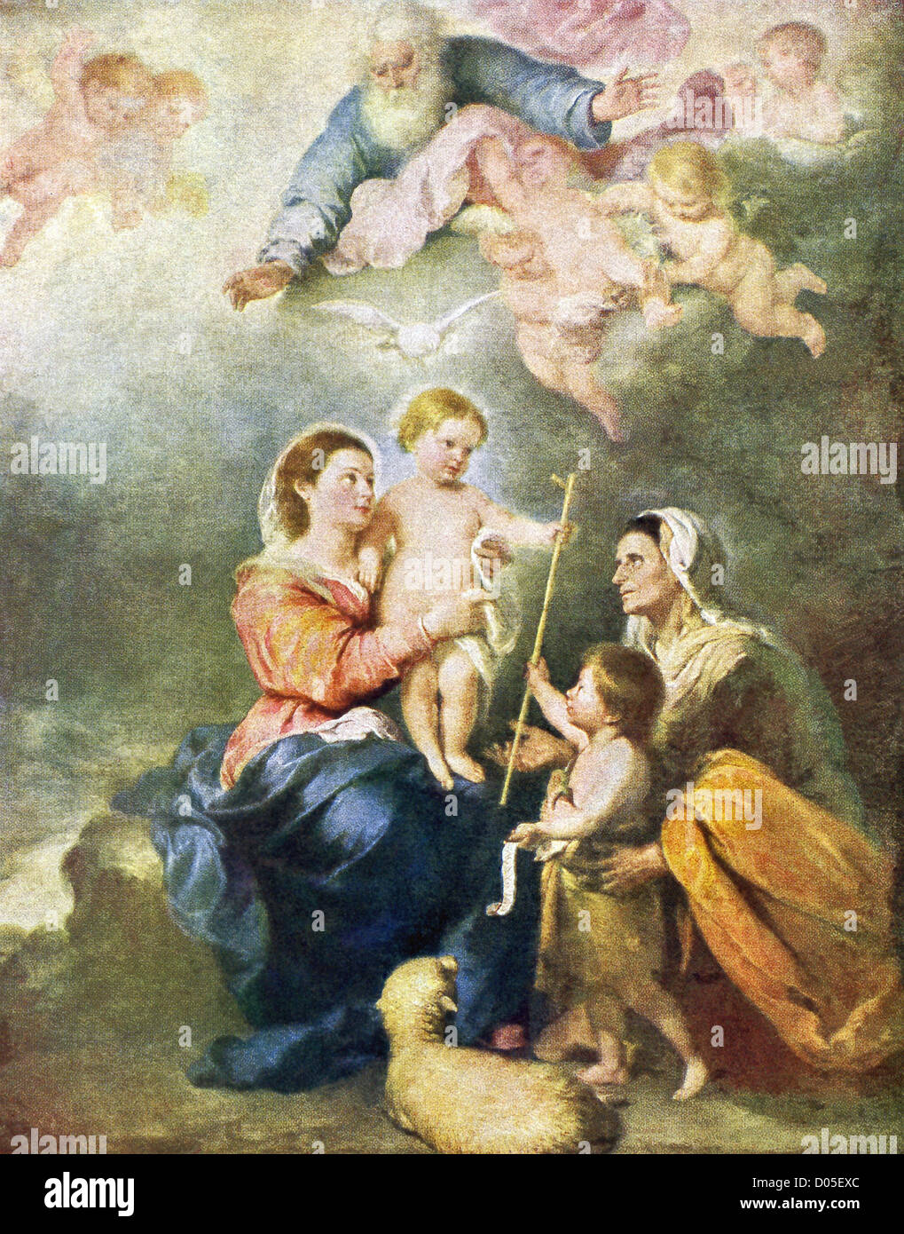 La Sainte Famille, par Bartolomé Esteban Murillo, est l'un des chefs-d'œuvre de la collection du Louvre. Banque D'Images