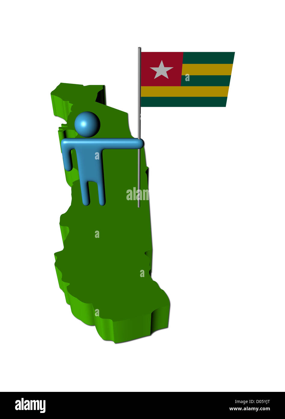 Personne abstraite avec drapeau sur le Togo site illustration Banque D'Images