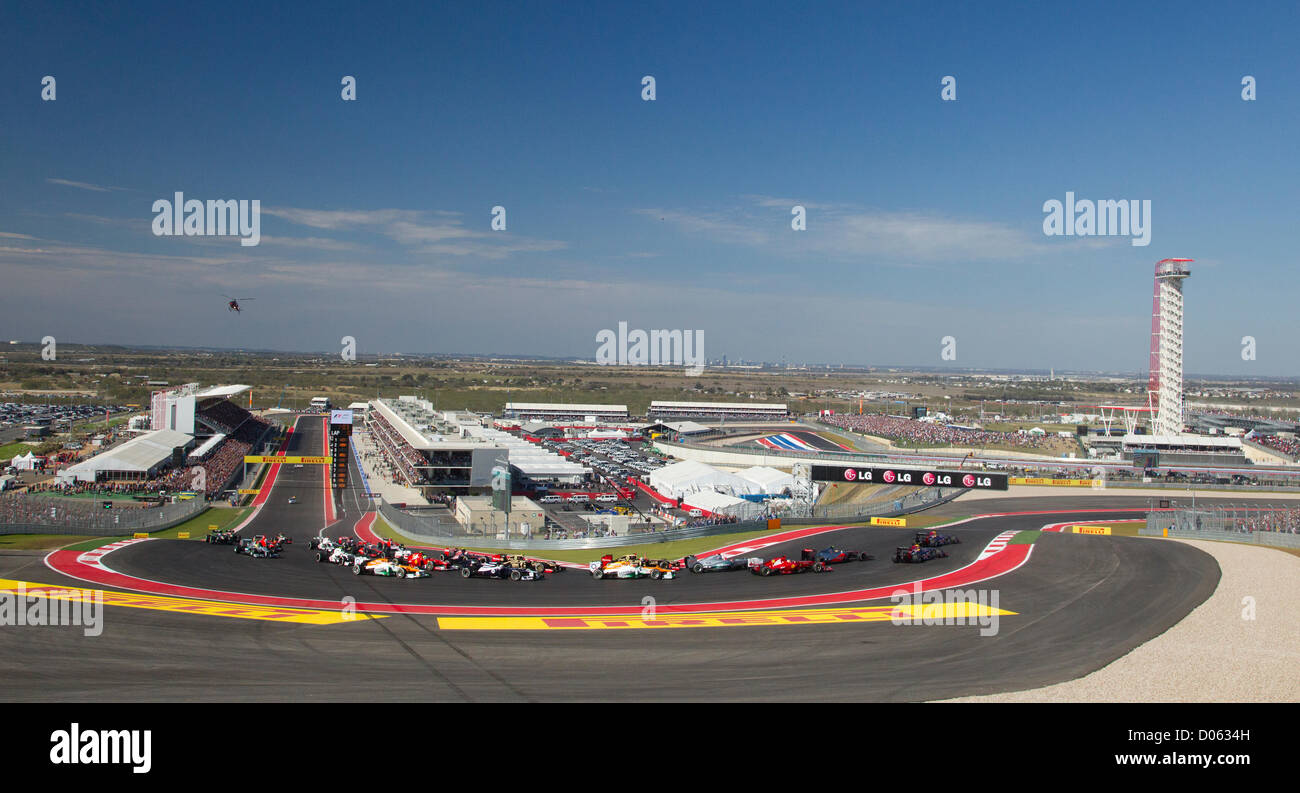 18 novembre 2012, Austin, TX USA : tour d'ouverture de la première F1 United States Grand Prix auto race sur le circuit de la piste des Amériques à Austin, Texas Banque D'Images