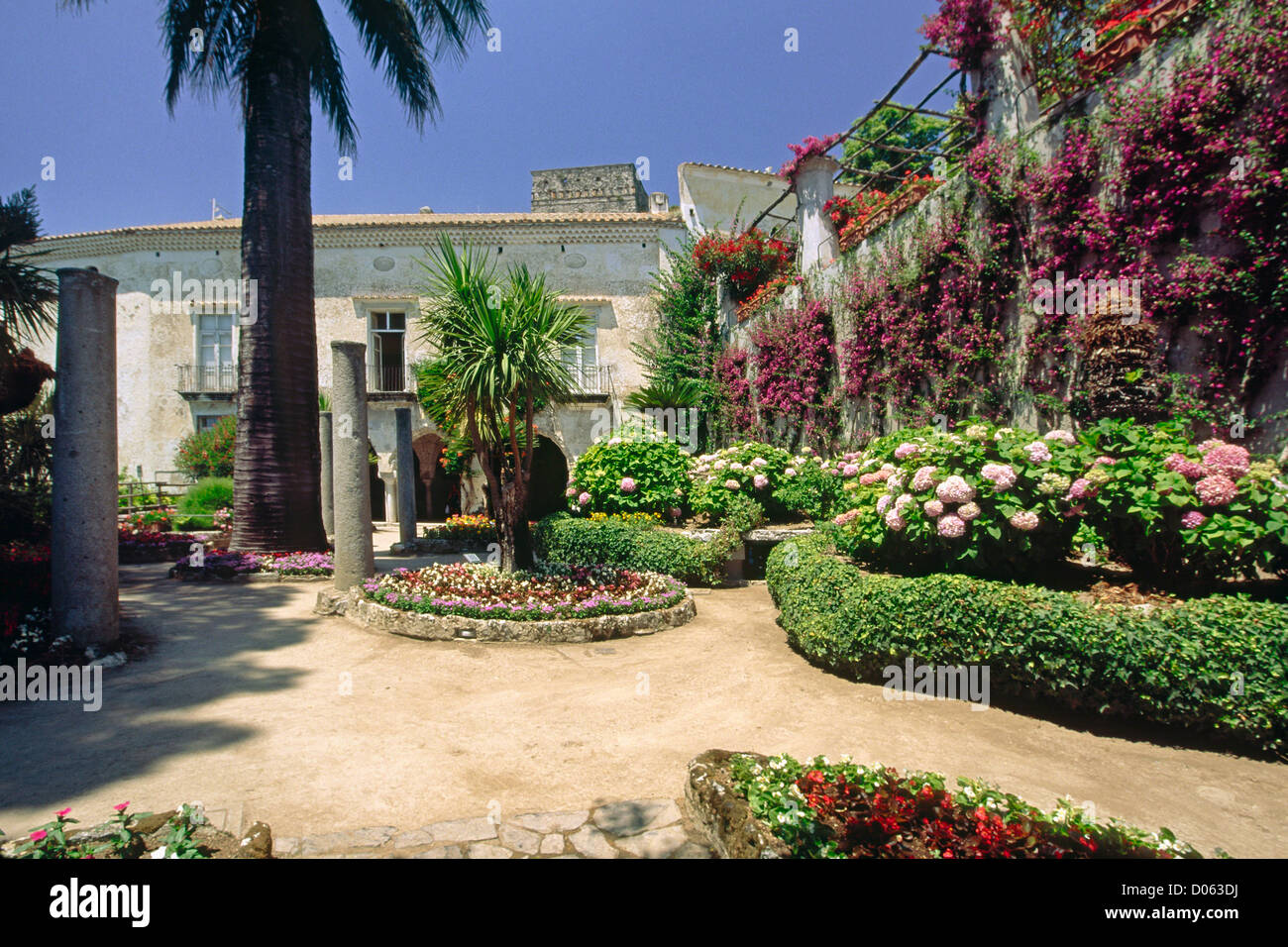 Jardin méditerranéen, le Villa Rufulo, Ravello, Campanie, Italie Banque D'Images