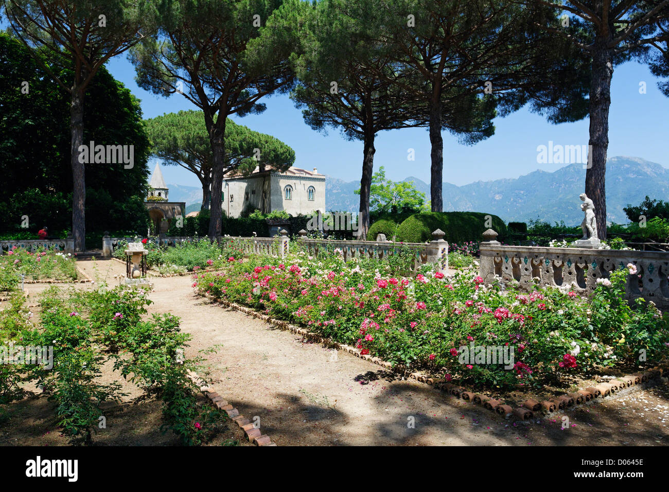 Jardin à Ravello, la Villa Cimbrone, Campanie, Italie Banque D'Images