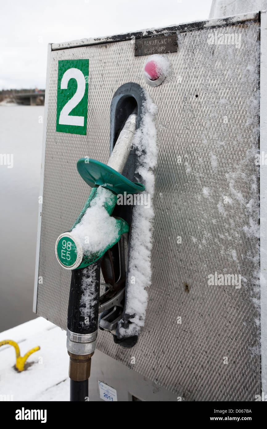 Pompe à carburant, Finlande Banque D'Images