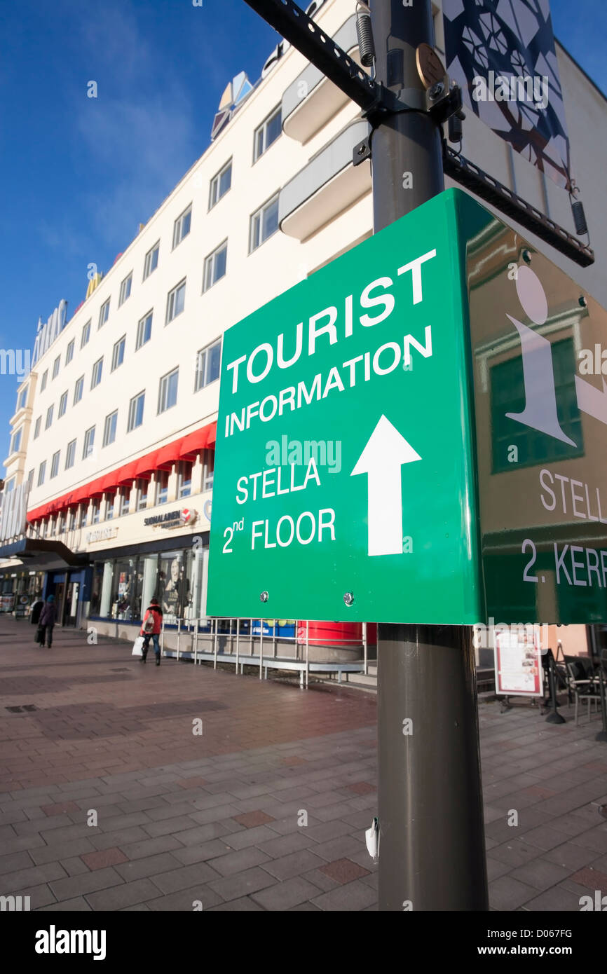 Informations touristiques, Mikkeli Finlande signe Banque D'Images