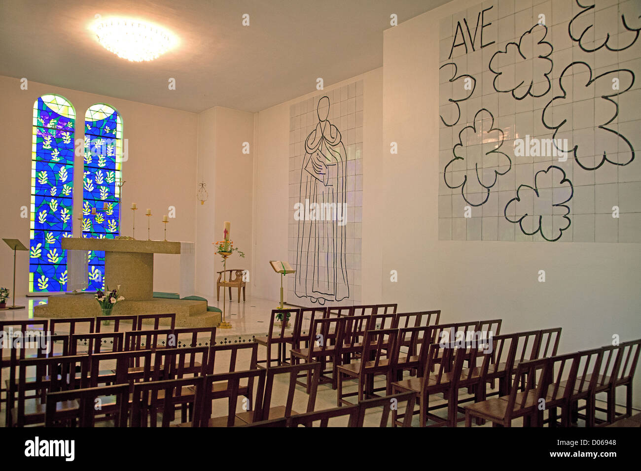 La chapelle du rosaire entièrement décorée par Henri MATISSE ENTRE 1949 ET 1951 VENCE ALPES-MARITIMES (06) FRANCE Banque D'Images