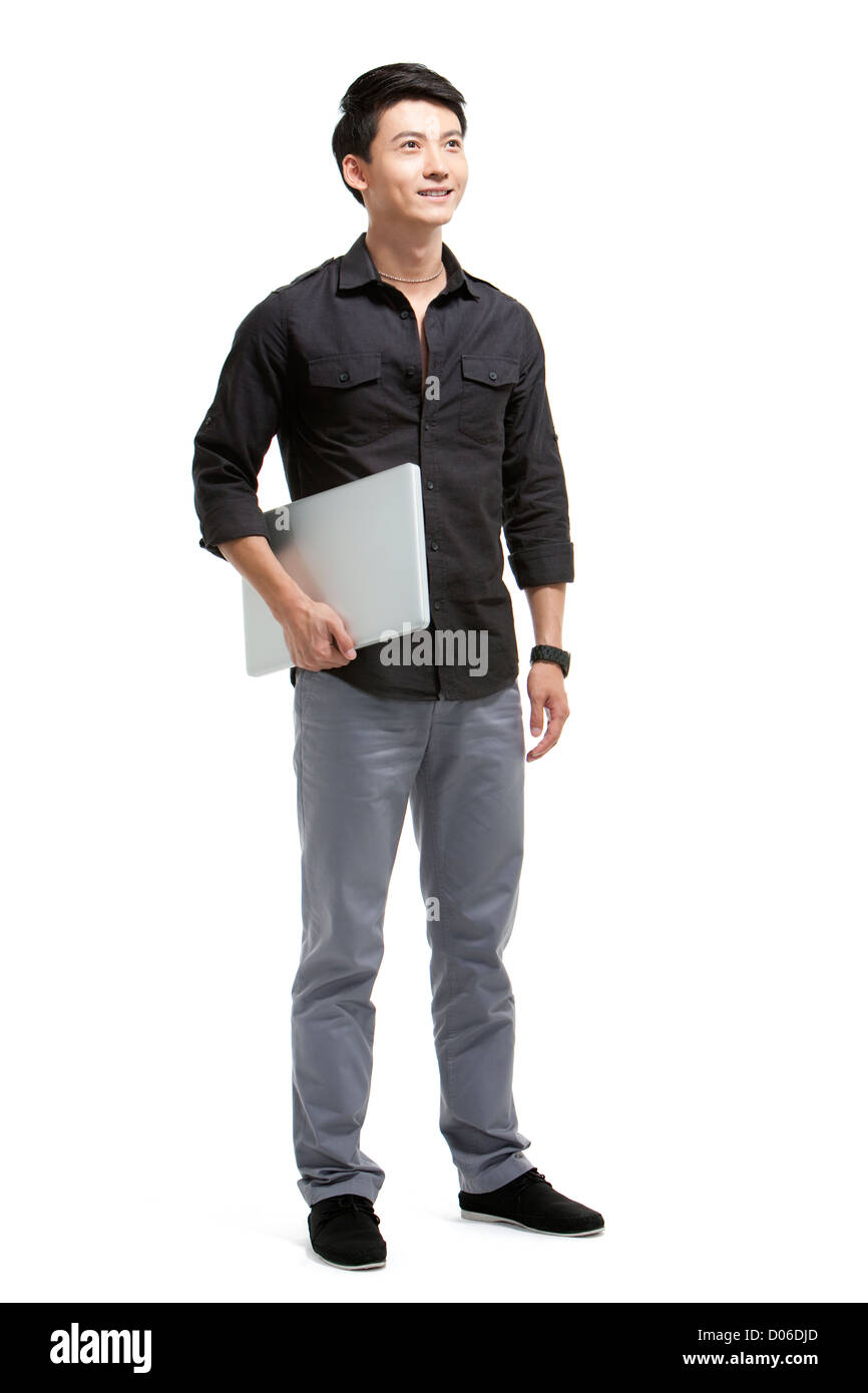 Young man looking at view Banque D'Images