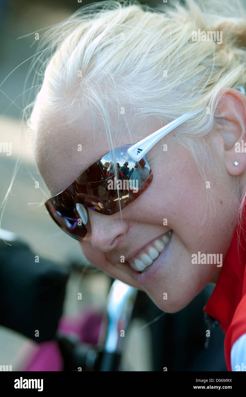 Pam Relph 2012 Jeux paralympiques de Londres, médaillé d'or d'aviron Banque D'Images