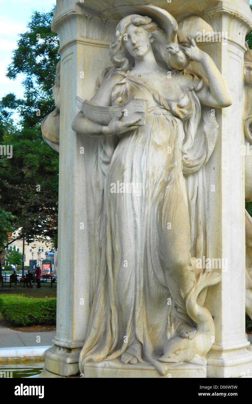 Fontaine de Dupont Circle, figure masculine Banque D'Images