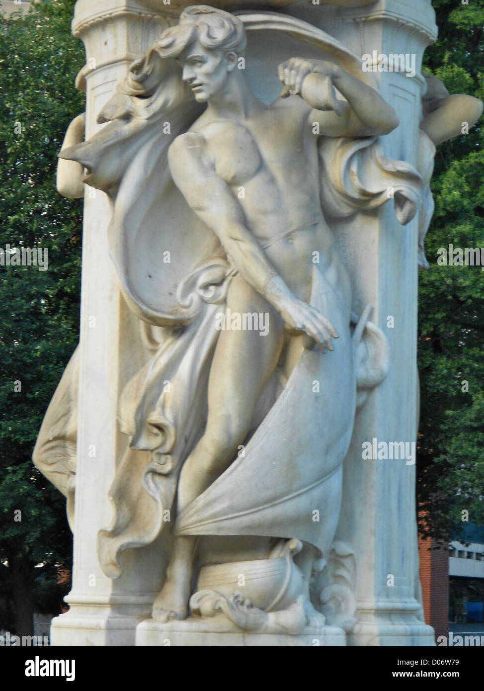 Fontaine de Dupont Circle, figure masculine Banque D'Images