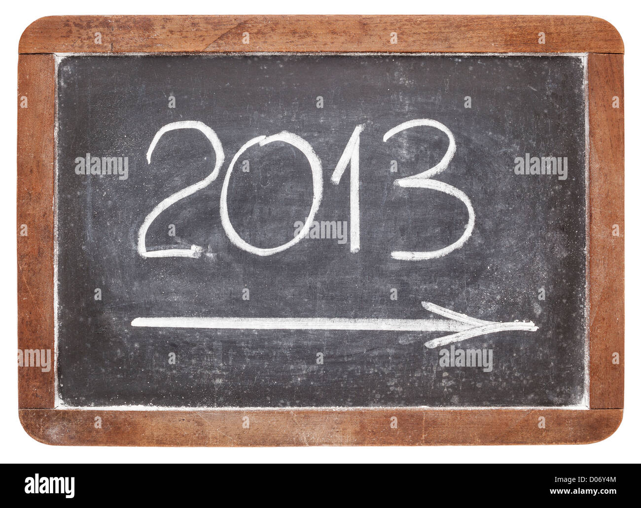 L'année 2013 entrants - craie blanche sur tableau noir ardoise vintage Banque D'Images
