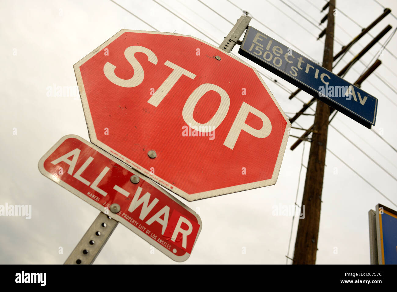 Guerres stop sign los angeles Banque D'Images