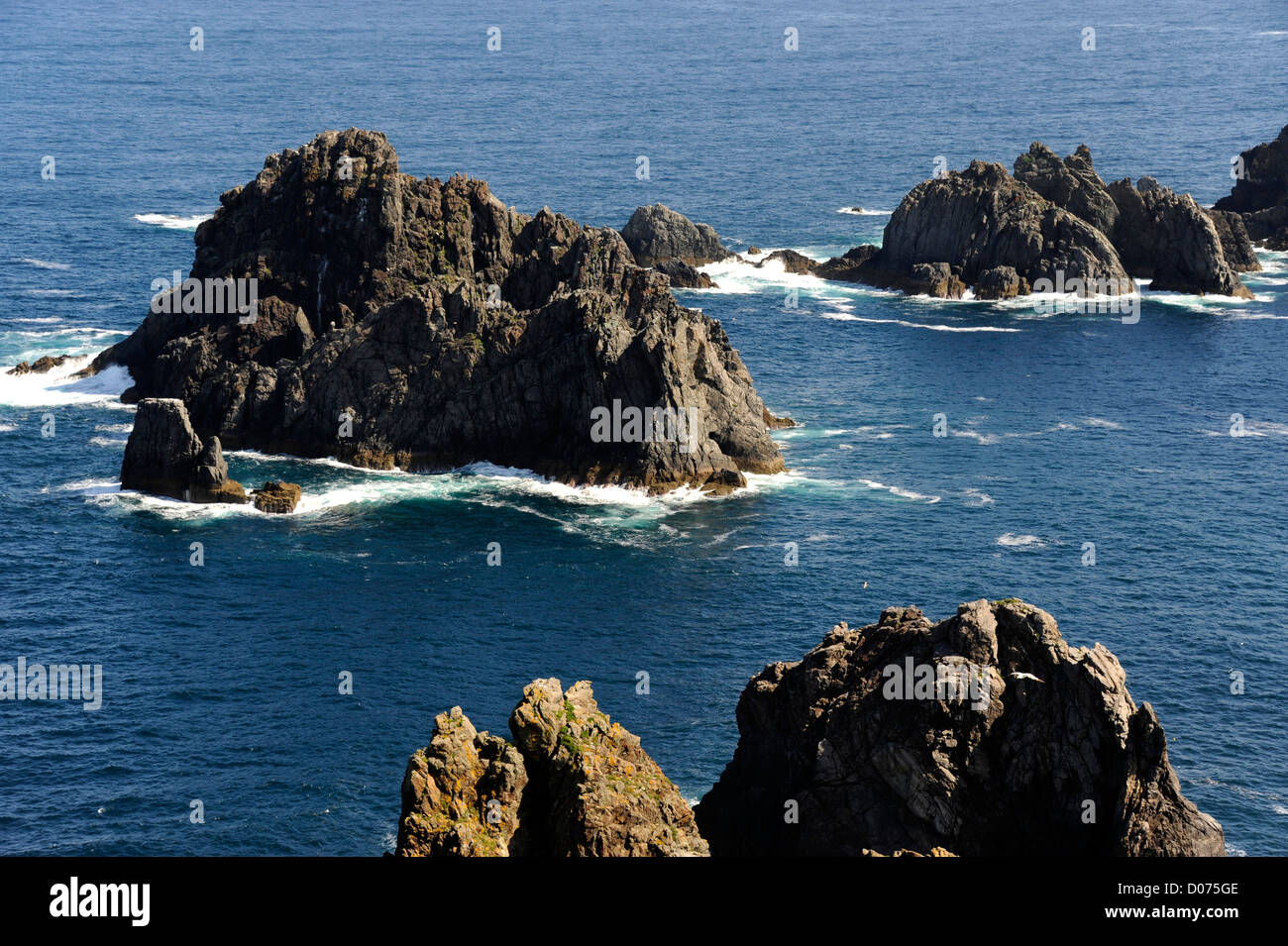 Os tres,Cabo Ortegal Aiguillons,Punta de los Aguillos,province de La Corogne Galice,Espagne, Banque D'Images