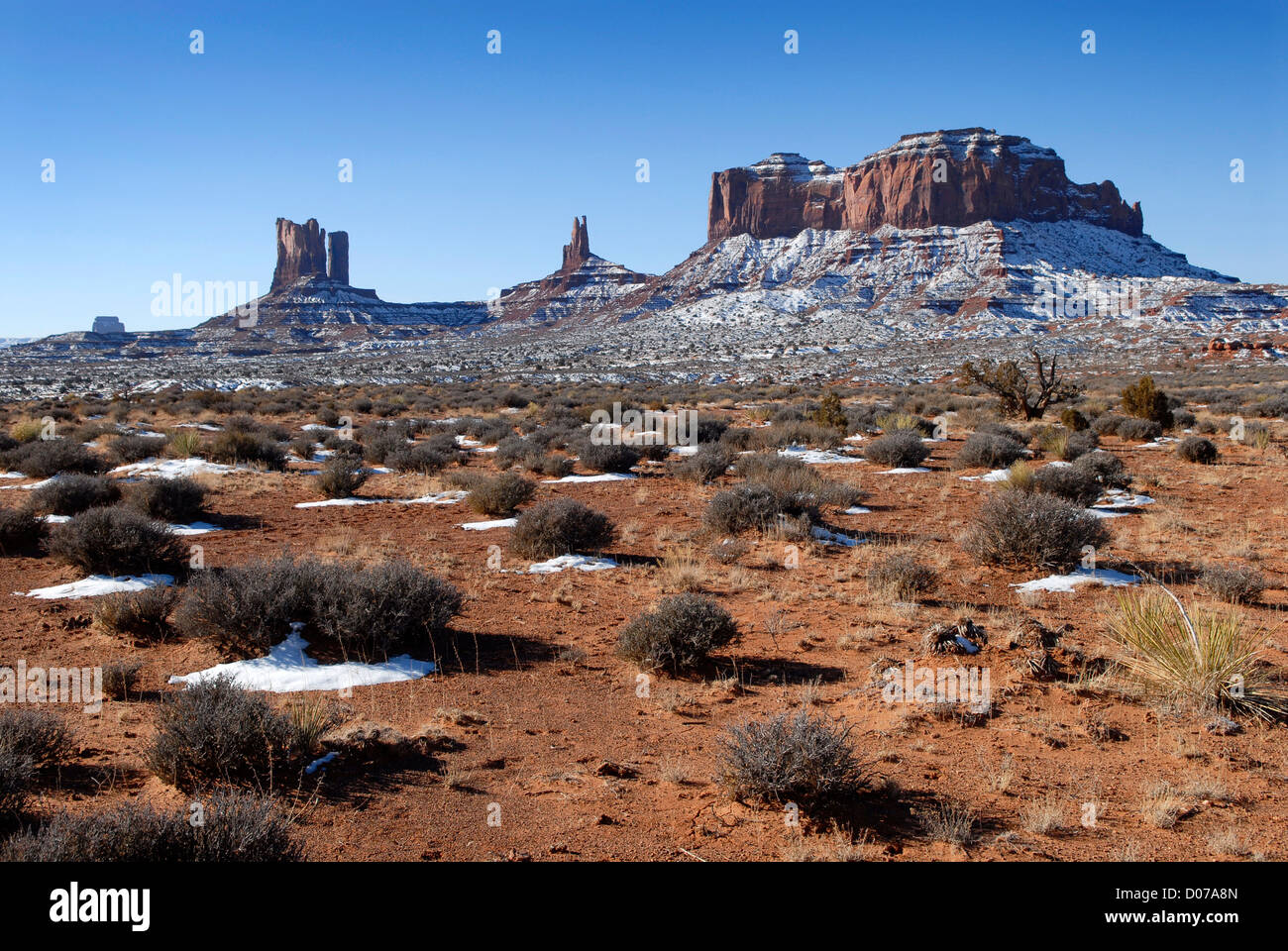 Beau Monument Valley dans l'hiver Banque D'Images