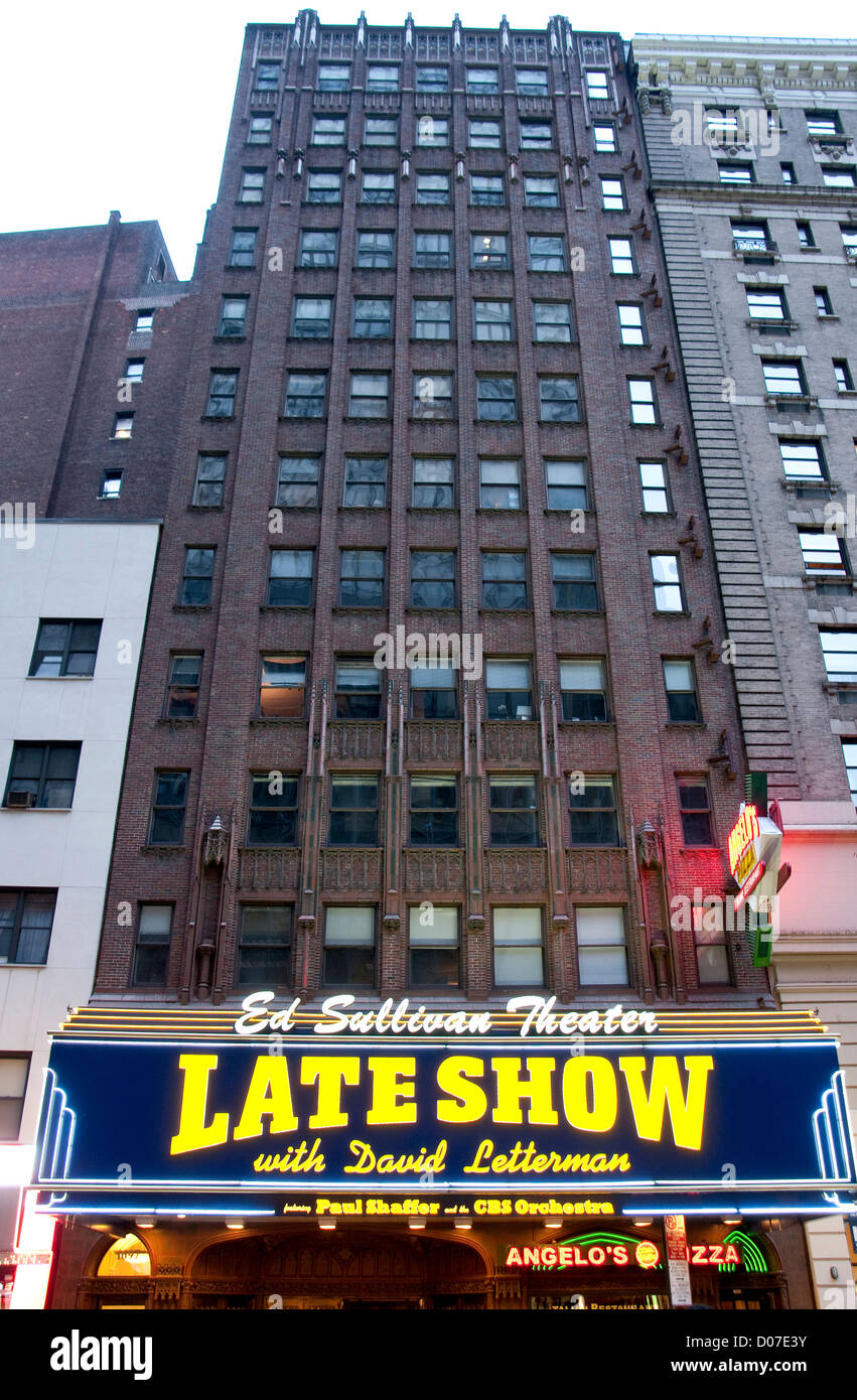 Le Ed Sullivan Theater, monument historique, la maison du Late Show with David Letterman, Manhattan, New York City, USA Banque D'Images