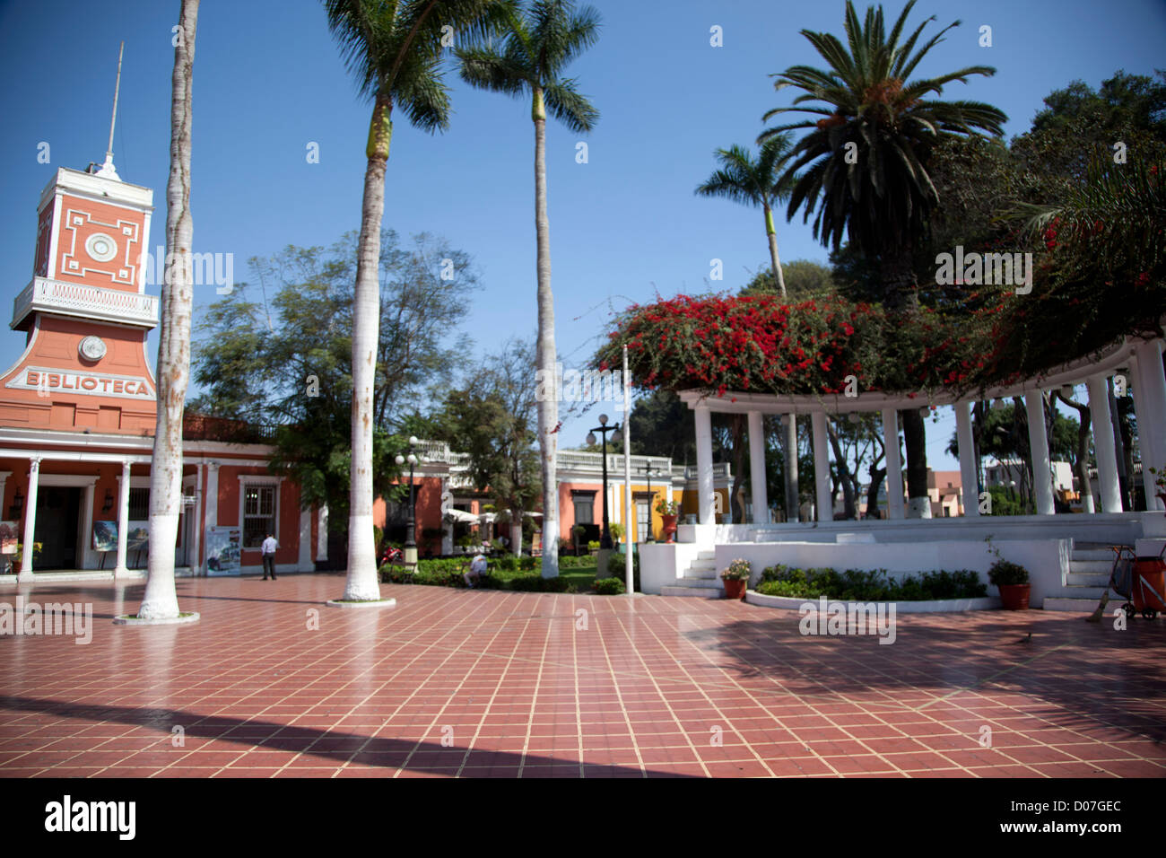 La Plaza de Barranco, la plaza municipal de Lima (Pérou), l'bohème de Barranco. Banque D'Images