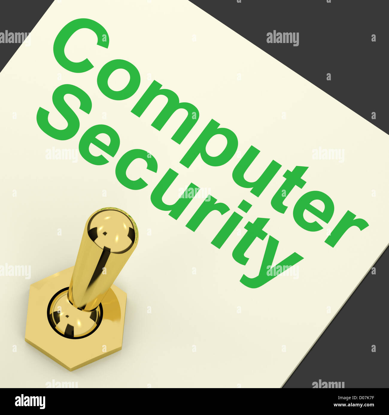Interrupteur de sécurité informatique sur la sécurité wifi d'ordinateur portable affiche Banque D'Images