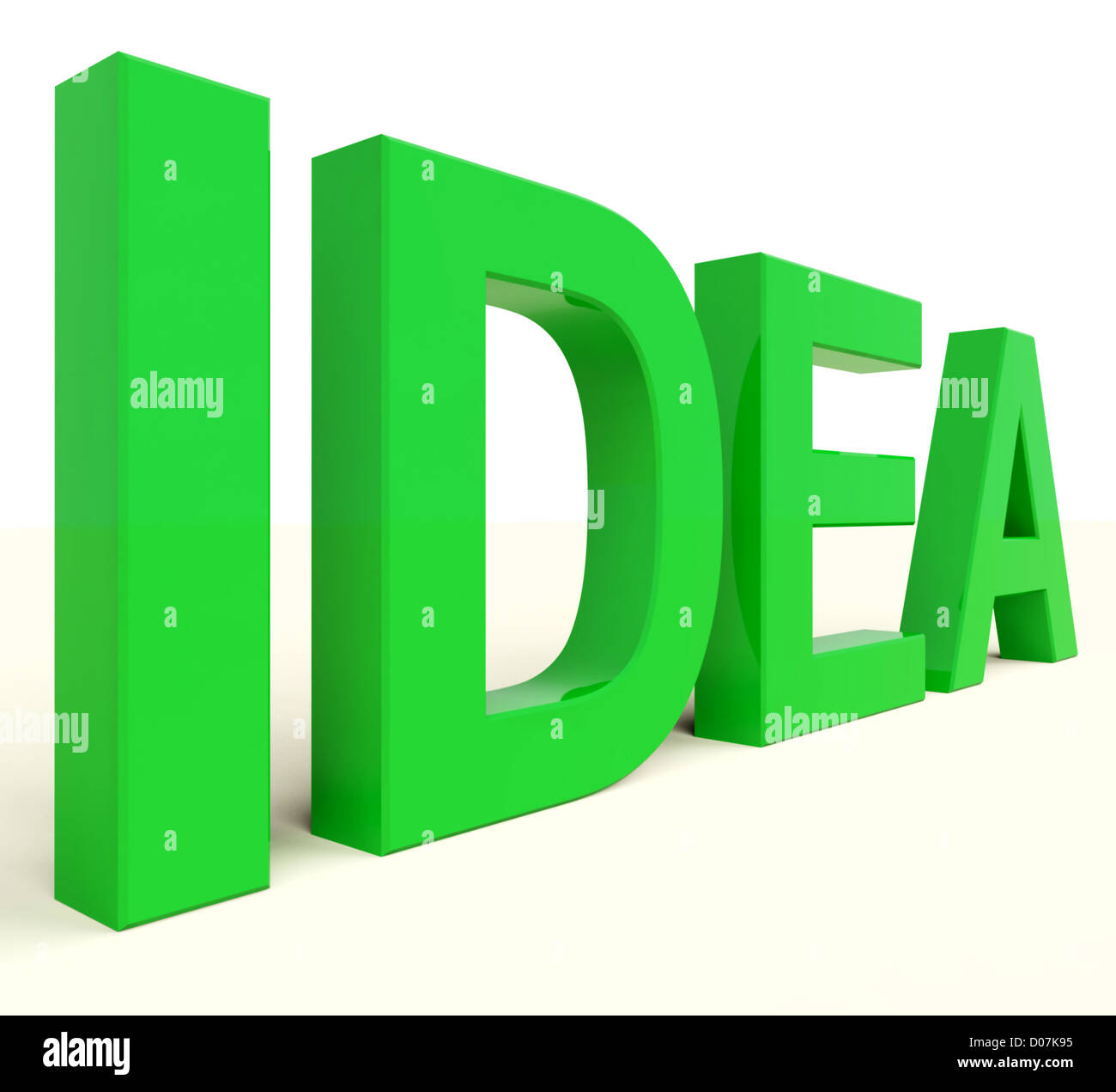 Idée mot en vert montrant Concept et créativité Banque D'Images