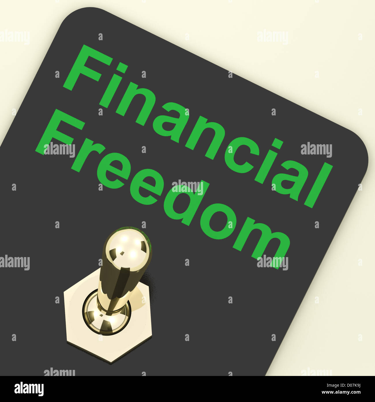 La liberté financière sur l'interrupteur pour montrer la richesse et la sécurité Banque D'Images