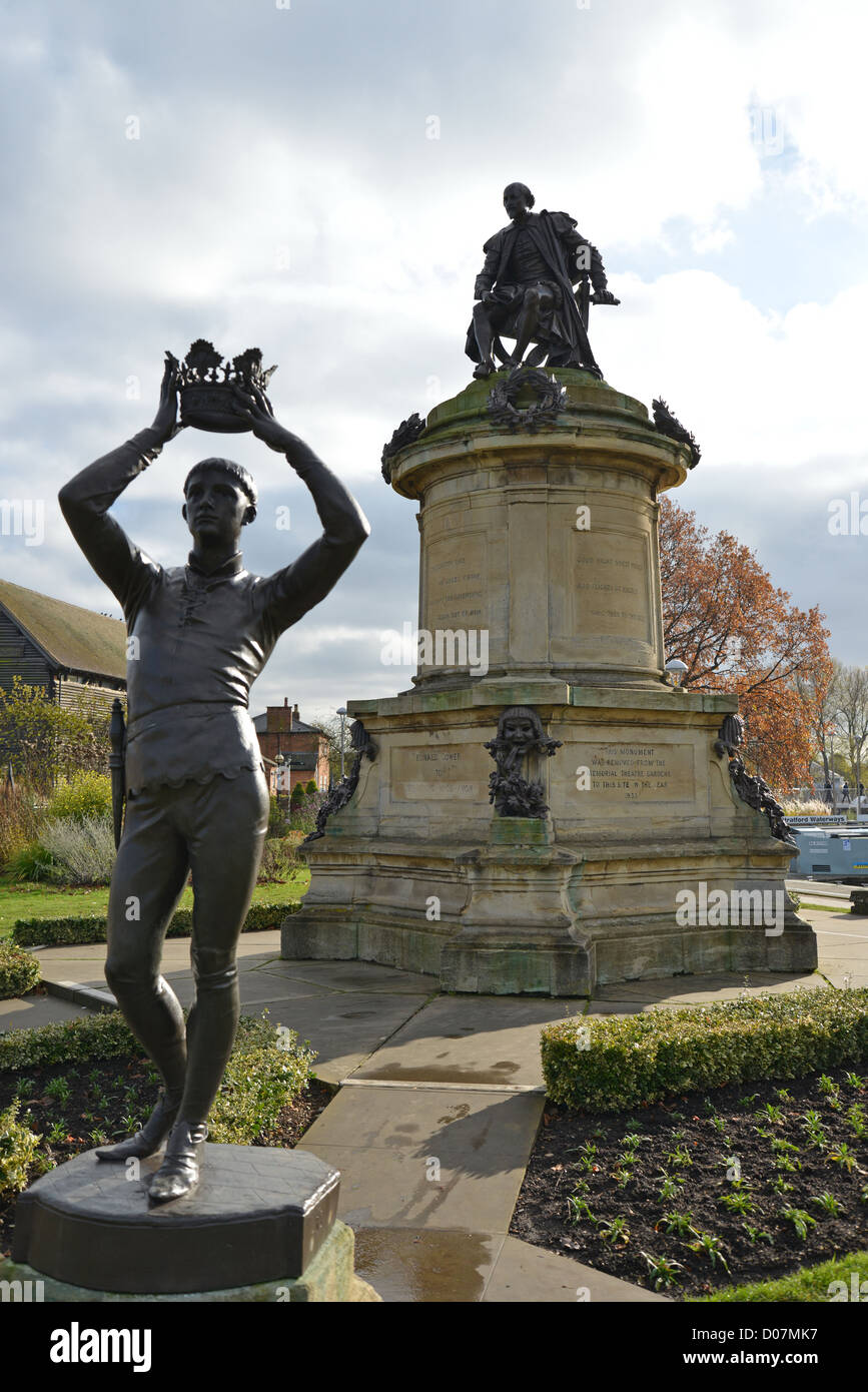 Statue de William Shakespeare's Prince Hal, Gower, Bancroft Memorial Gardens, Stratford-upon-Avon, Warwickshire, England, UK Banque D'Images