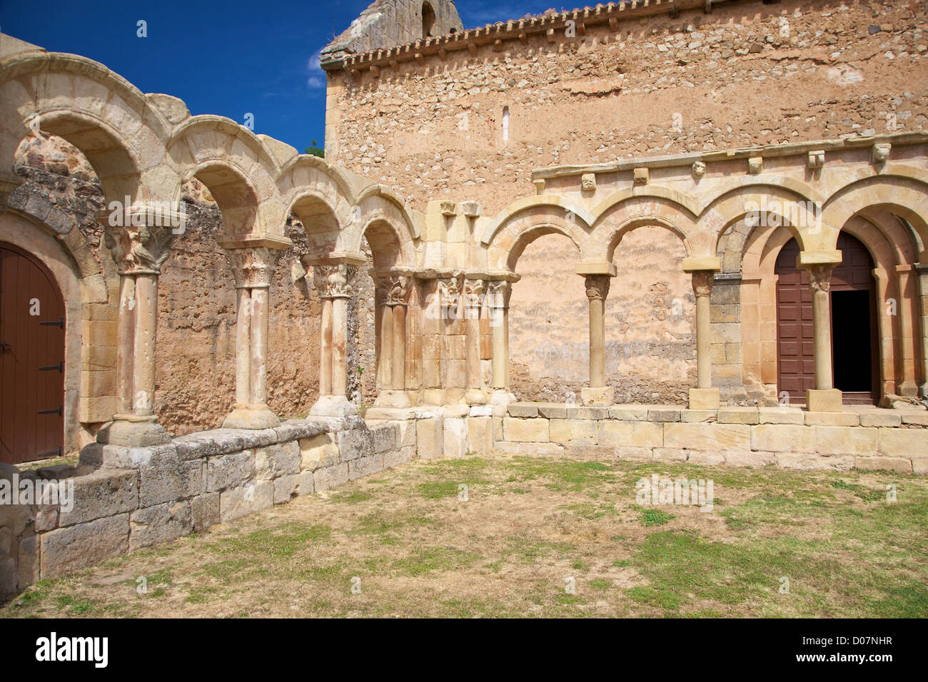 L'ancien cloître de San Juan ruines à Soria en Castille Espagne Banque D'Images