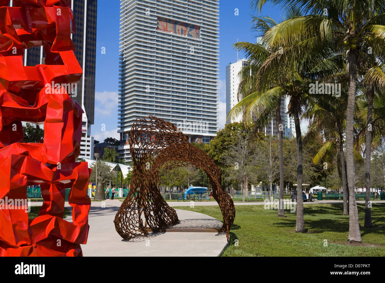 Dans la sculpture de Bayfront Park, Miami, Floride, USA Banque D'Images