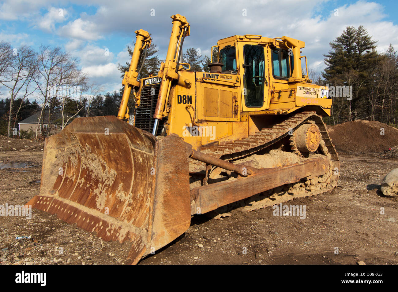 Bulldozer Caterpillar at construction site Massachusetts USA Banque D'Images